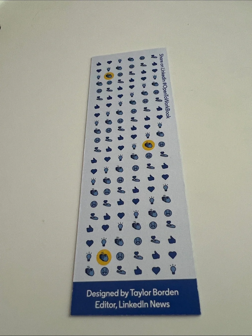 Inspirational Blue Bookworm Bookmark | 